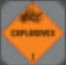 <b>Class 1 - Explosives:</b><br>e.g., ammunition, fireworks, dynamite.