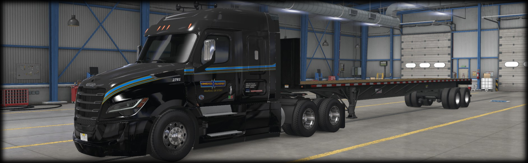 Freightliner Cascadia using a Flatbed trailer | Click Image To View All Trucks