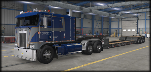 Kenworth K100E using a Lowboy trailer | Click Image To View All Trucks